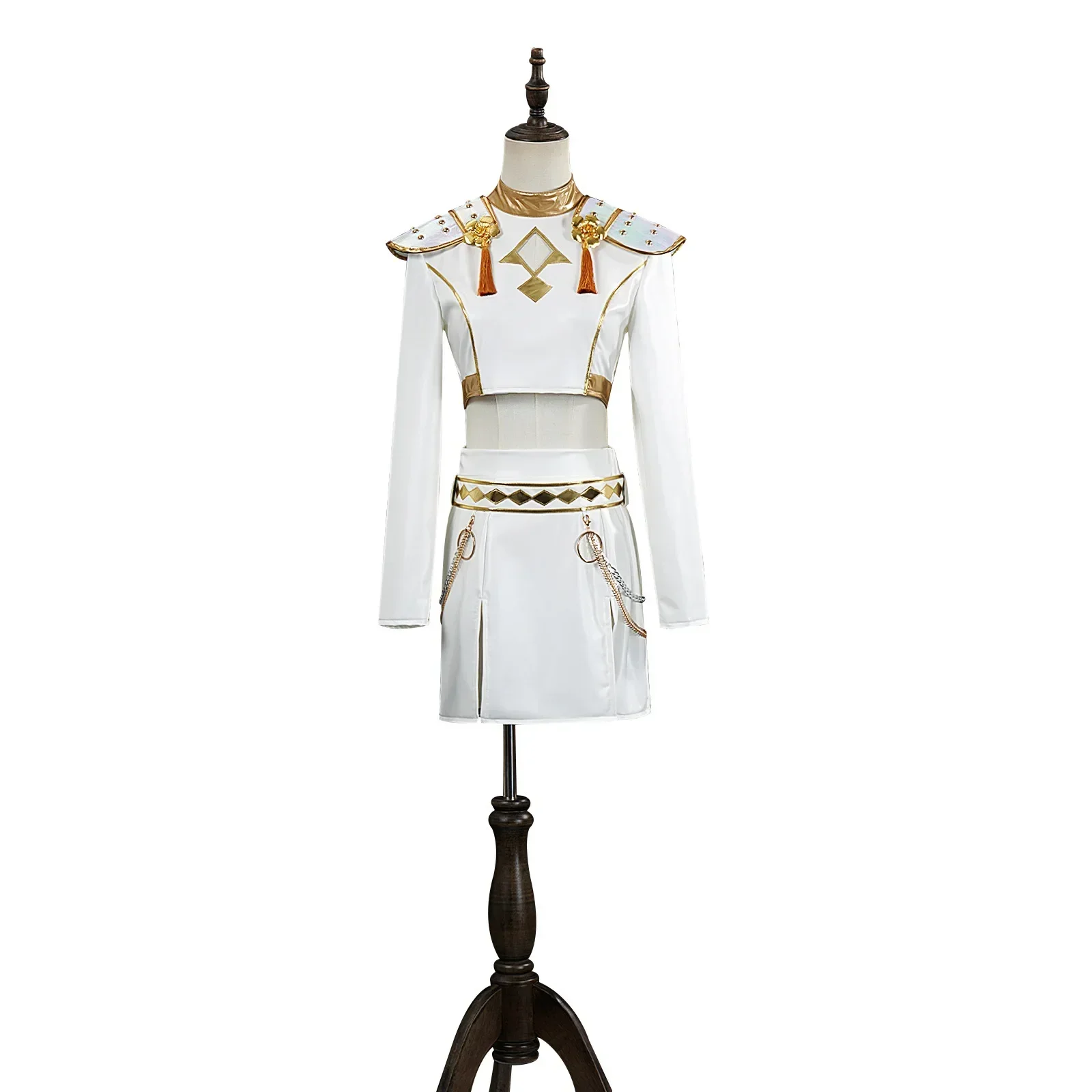 KPop Demon Hunters Kids Rumi Zoey Mira Cosplay glitter Costume White Uniform Set Huntrix Outfit For Girls Halloween Role Play - Image 3