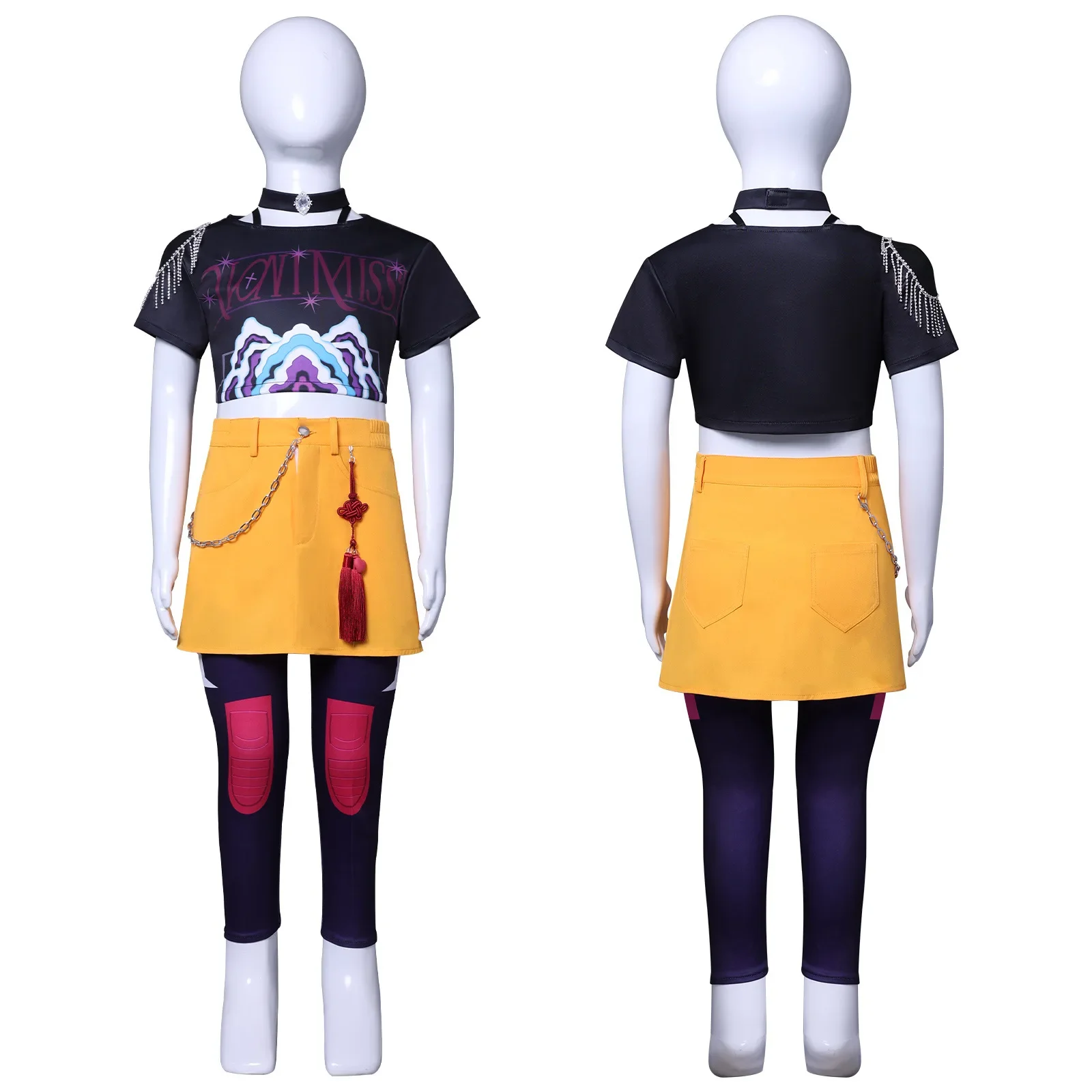 KPop Demon Hunters Kids Rumi Zoey Mira Cosplay Costume Uniform Set Huntrix Outfit For Girls Boy Halloween Role Play Party - Image 4