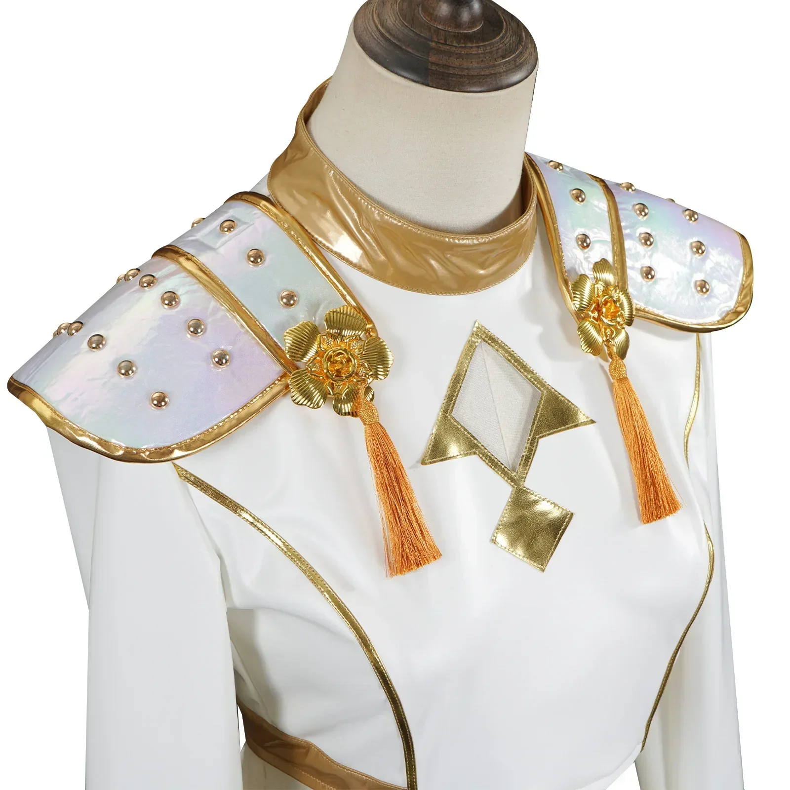 KPop Demon Hunters Kids Rumi Zoey Mira Cosplay glitter Costume White Uniform Set Huntrix Outfit For Girls Halloween Role Play - Image 5