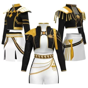 Kids Rumi Zoey Mira Demon Hunters Kpop Cosplay Costume for Child Girls Printed Clothing Roleplay Outfits Halloween Carnival Suit