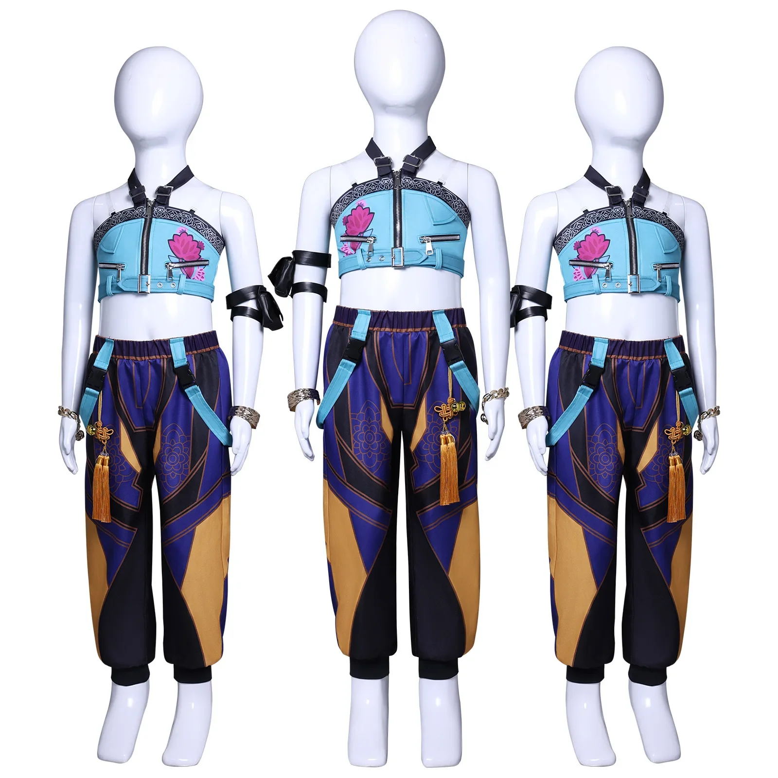 KPop Demon Hunters Kids Rumi Zoey Mira Cosplay Costume Uniform Set Huntrix Outfit For Girls Boy Halloween Role Play Party - Image 2